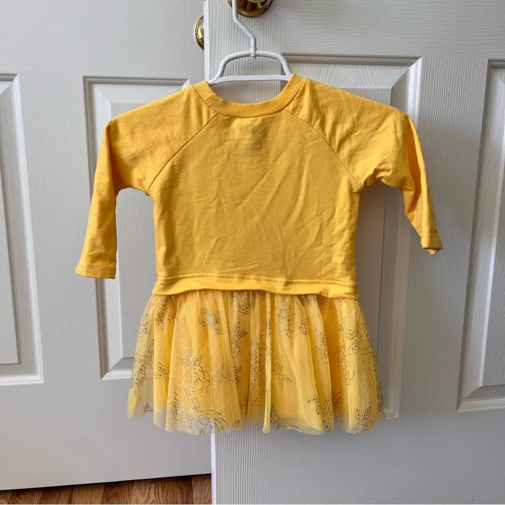 Disney Princess Belle Yellow Long-Sleeve Dress w/ tutu 2T